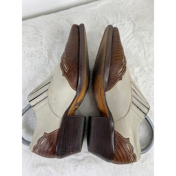 Vintage Nine West Brown Two-Tone Western Booties Women’s Size 7.5 - Picture 4 of 8